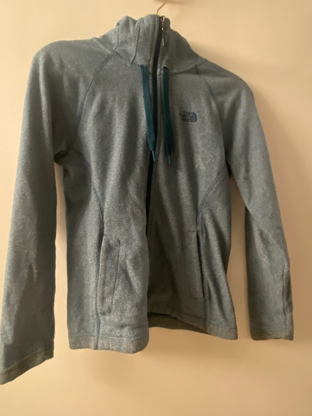 The North Face Blue Space Dye Full Zip Mock Neck Hoodie, S